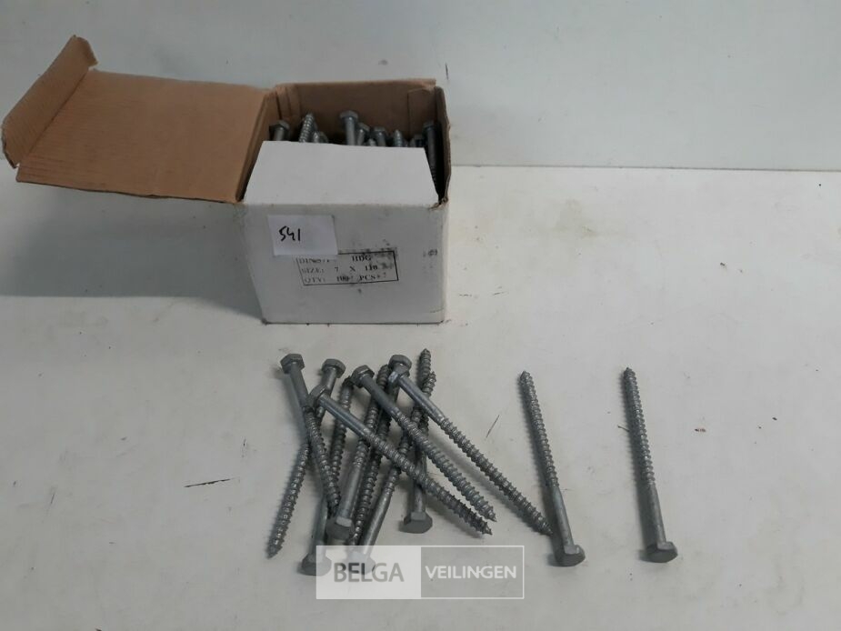 1 x Houtdraadbout thermisch verzinkt 7 x 110 mm 100 stuks – foto 2 – kavel bij Belga Veilingen, Oudsbergen