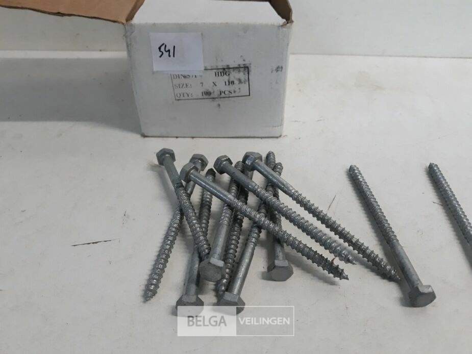 1 x Houtdraadbout thermisch verzinkt 7 x 110 mm 100 stuks – foto 3 – kavel bij Belga Veilingen, Oudsbergen