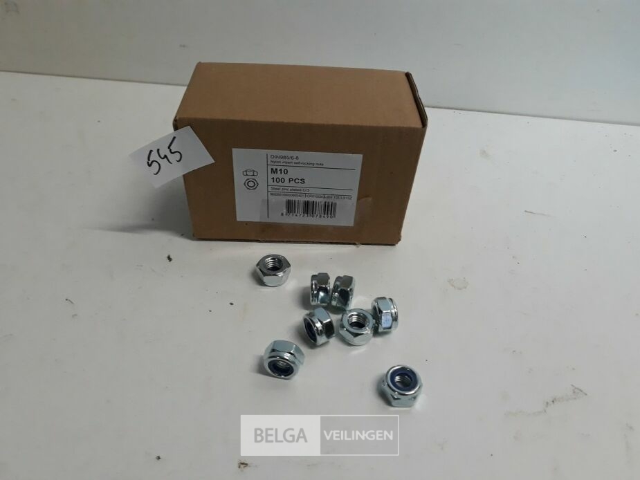 1 x Zeskant borgmoer verzinkt M 10 100 stuks – foto 2 – kavel bij Belga Veilingen, Oudsbergen