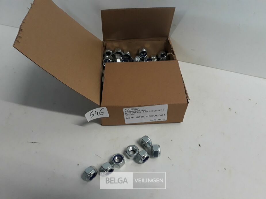 1 x Zeskant borgmoer verzinkt M 12 100 stuks – foto 2 – kavel bij Belga Veilingen, Oudsbergen