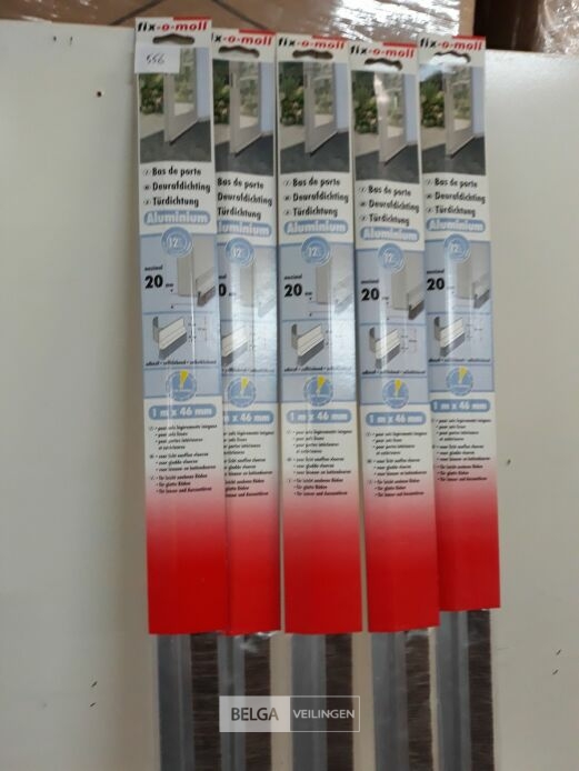 5 x Tochtstrip met borstel 100 cm alu – foto 3 – kavel bij Belga Veilingen, Oudsbergen