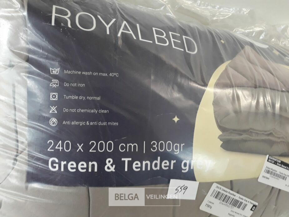 1 x Dekbed Zelesta 240x200 Groen/Grijs – foto 3 – kavel bij Belga Veilingen, Oudsbergen