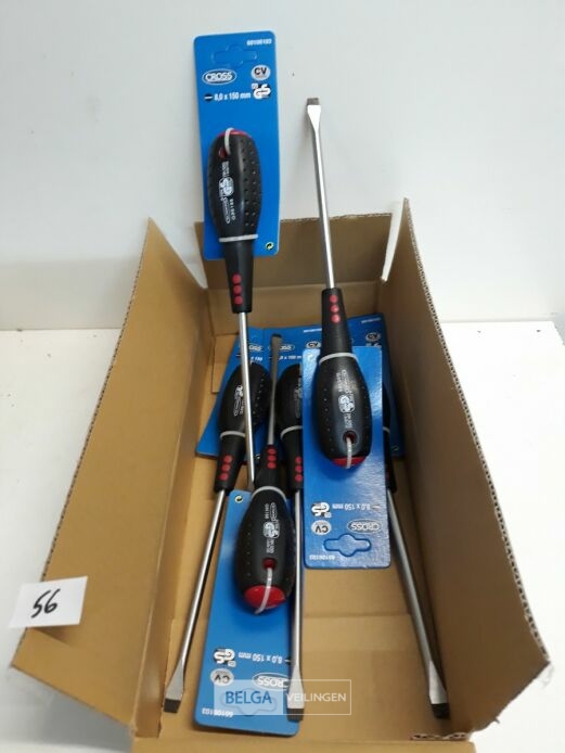 6 x Schroevendraaier plat 150 x 8 mm – foto 2 – kavel bij Belga Veilingen, Oudsbergen