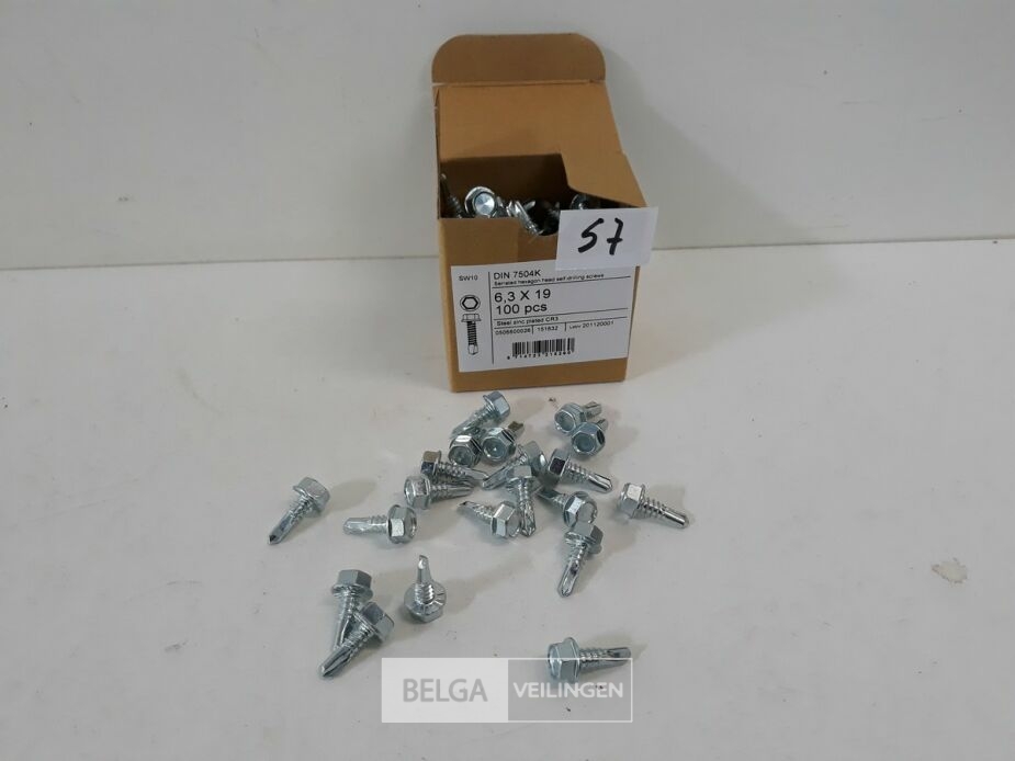 1 x Boorschroef zeskant 6,3x19 mm 100 stuks – foto 2 – kavel bij Belga Veilingen, Oudsbergen