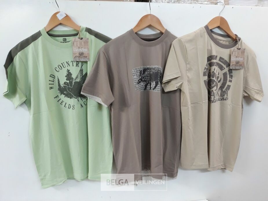 3 x T-shirt groen/beige/bruin XL – foto 2 – kavel bij Belga Veilingen, Oudsbergen