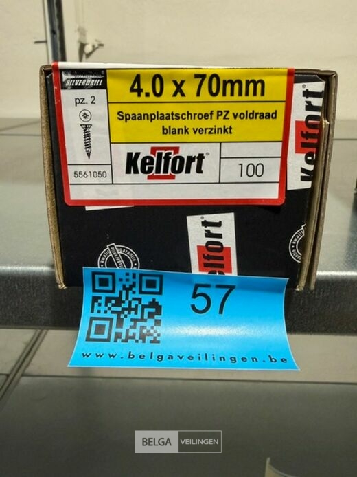 Kelfort spaanplaatschroef 4x70 PZ-2 - voldraad 100st – foto 4 – kavel bij Belga Veilingen, Bree
