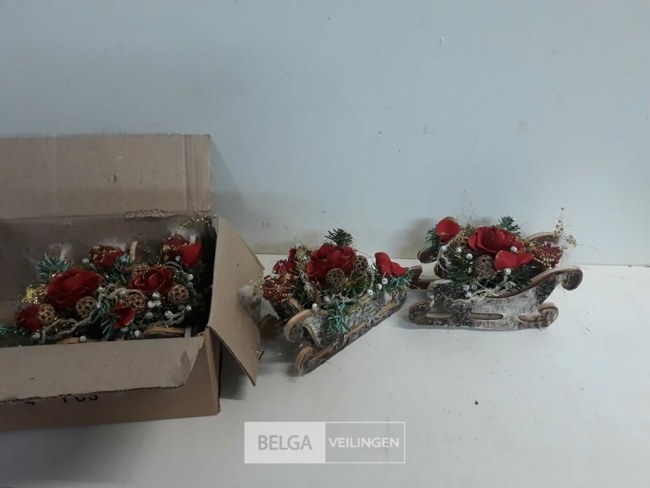 4 x Kerstslee 20x9x10 cm – foto 2 – kavel bij Belga Veilingen, Oudsbergen