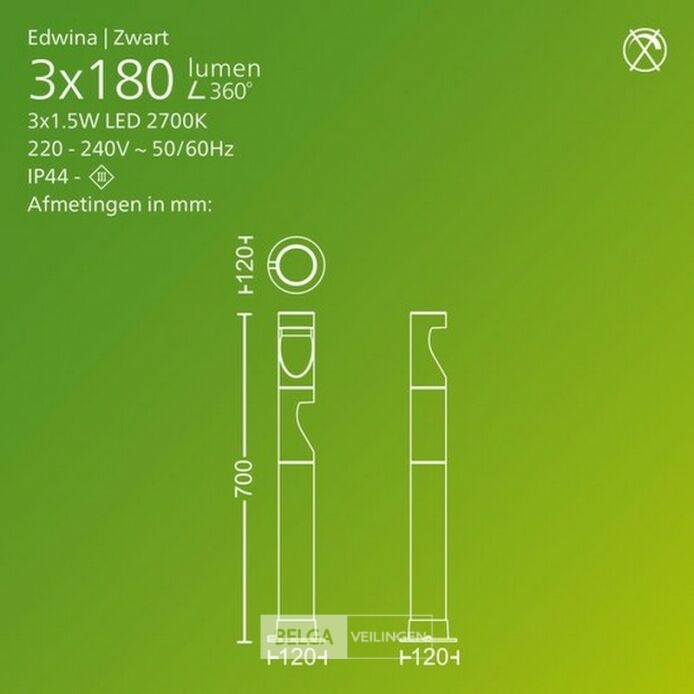 Philips Desi GardenLink - 3-pack - Sokkellamp - 24V - Warm wit licht - 2700K - Zwart – foto 4 – kavel bij Belga Veilingen, Bree