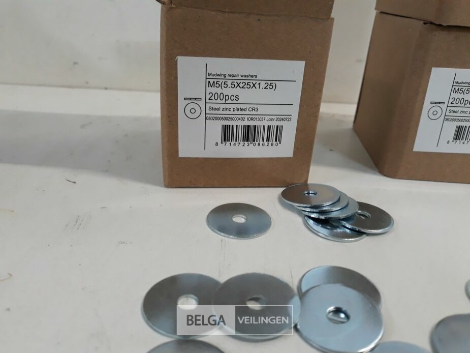3 x Carrosserie rondellen verzinkt M5 x 25 mm 200 stuks – foto 3 – kavel bij Belga Veilingen, Oudsbergen