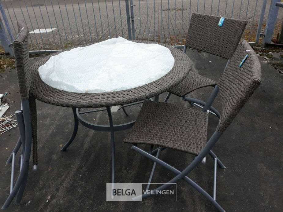 1 x Tuinset Wicker 5-delig taupe – foto 2 – kavel bij Belga Veilingen, Oudsbergen