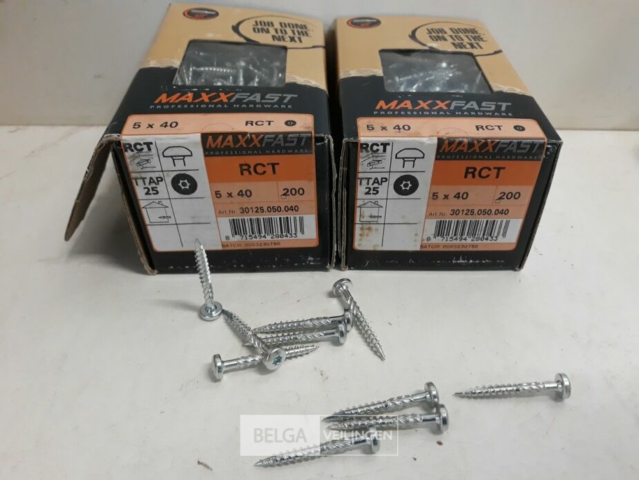 2 x Houtschroeven wit verzinkt 5x40mm 200 stuks – foto 2 – kavel bij Belga Veilingen, Oudsbergen