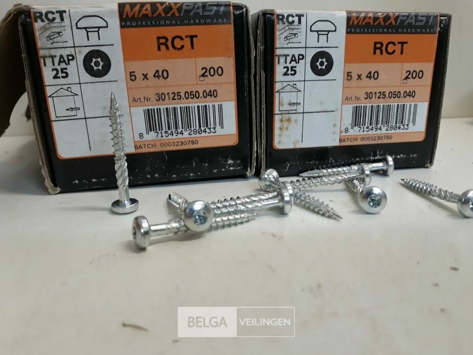 2 x Houtschroeven wit verzinkt 5x40mm 200 stuks – foto 3 – kavel bij Belga Veilingen, Oudsbergen