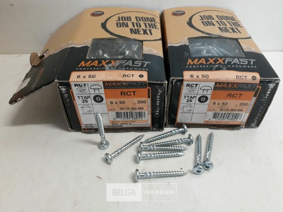2 x Houtschroeven wit verzinkt 6x50mm 200 stuks – foto 2 – kavel bij Belga Veilingen, Oudsbergen