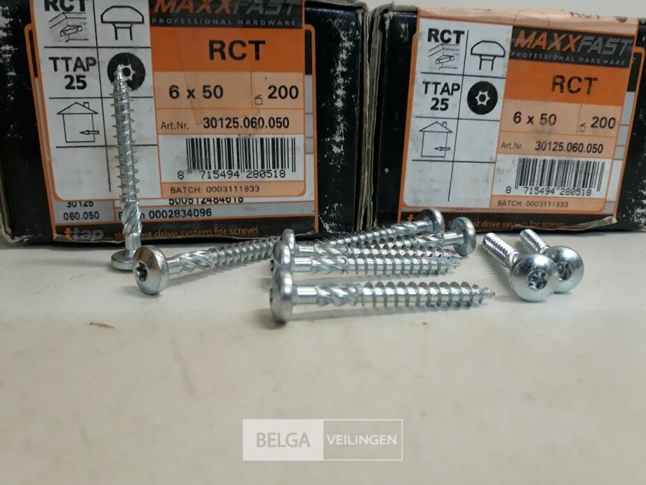 2 x Houtschroeven wit verzinkt 6x50mm 200 stuks – foto 3 – kavel bij Belga Veilingen, Oudsbergen
