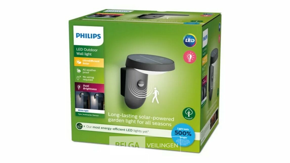 Philips wandlamp buiten met sensor led 255/55 lumen 1,2W 3000K IP44 – foto 2 – kavel bij Belga Veilingen, Bree