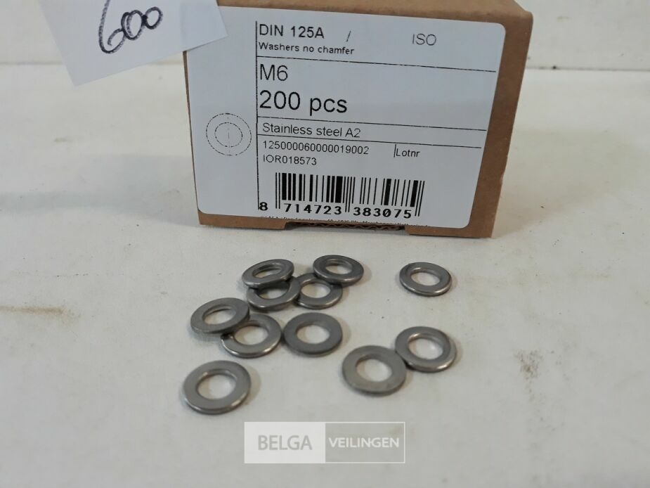 1 x Rondellen Inox A2 M 6 200 stuks – foto 3 – kavel bij Belga Veilingen, Oudsbergen