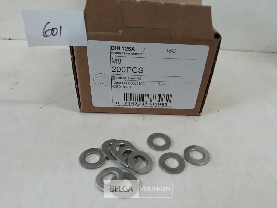 1 x Rondellen Inox A2 M 8 200 stuks – foto 3 – kavel bij Belga Veilingen, Oudsbergen