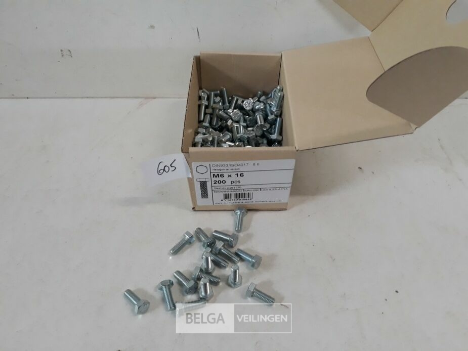 1 x Zeskantbout staal M6x16 mm 200 stuks – foto 2 – kavel bij Belga Veilingen, Oudsbergen
