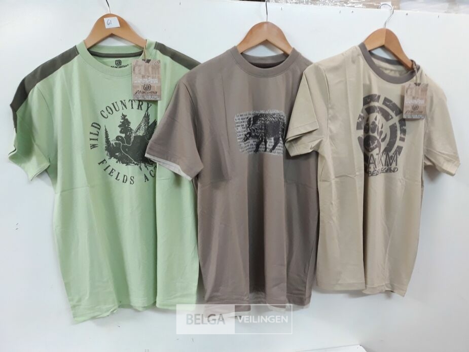 3 x T-shirt groen/beige/bruin XXL – foto 2 – kavel bij Belga Veilingen, Oudsbergen