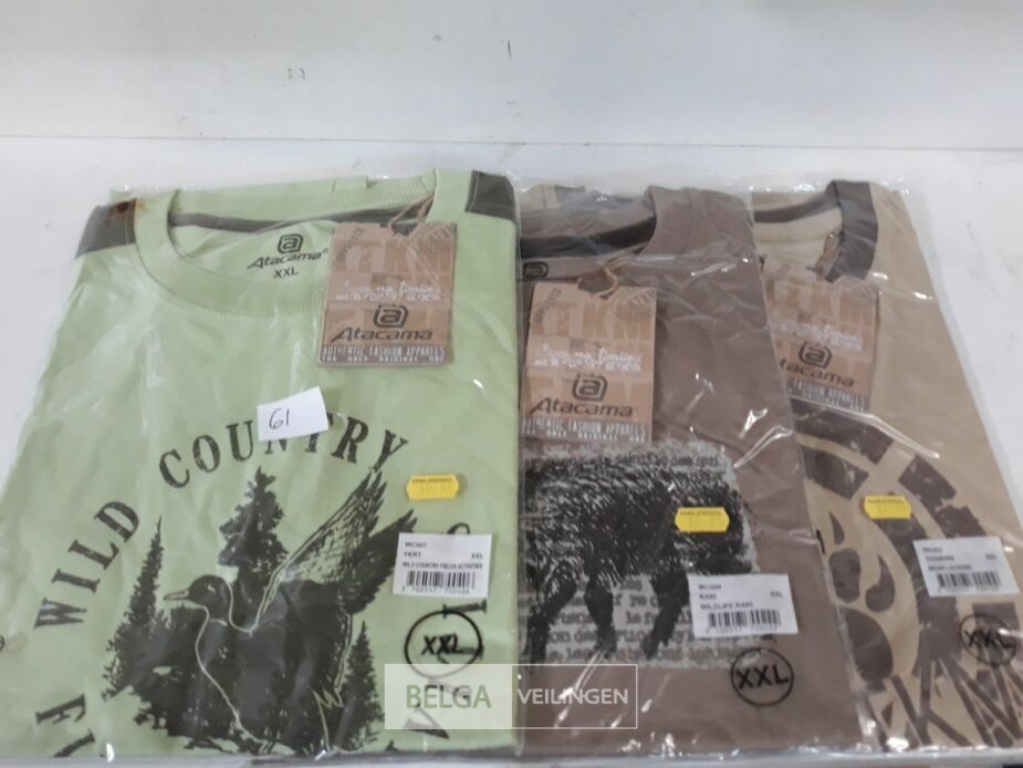3 x T-shirt groen/beige/bruin XXL – foto 3 – kavel bij Belga Veilingen, Oudsbergen