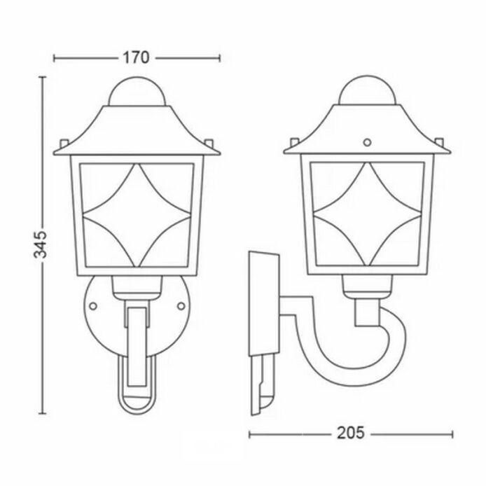 Philips Buitenwandlamp Cambridge - 60W - Koper - E27 - met Sensor – foto 3 – kavel bij Belga Veilingen, Bree