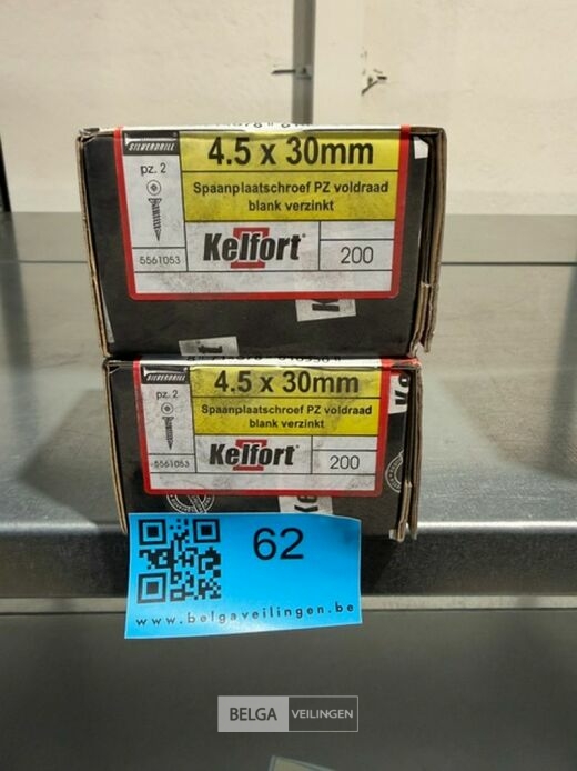 Kelfort spaanplaatschroef 4,5x30 PZ-2 - voldraad 2x 200st – foto 3 – kavel bij Belga Veilingen, Bree