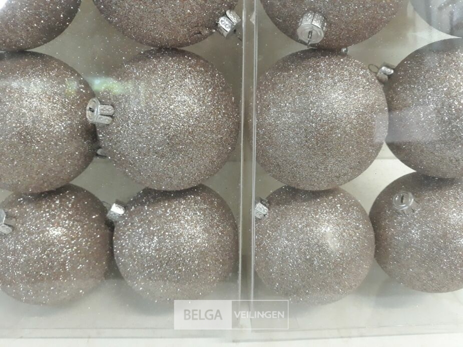 2 x Kerstballen pvc 6 stuks roze glitter – foto 3 – kavel bij Belga Veilingen, Oudsbergen