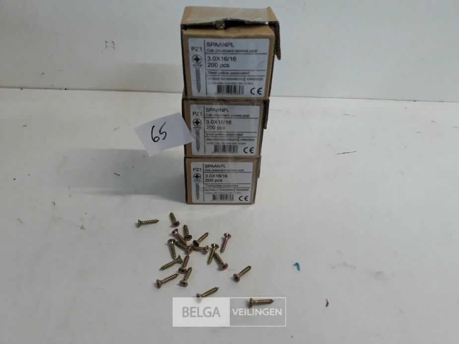 3 x Spaanplaatvijs geel verzinkt 3x16 200 stuks – foto 2 – kavel bij Belga Veilingen, Oudsbergen
