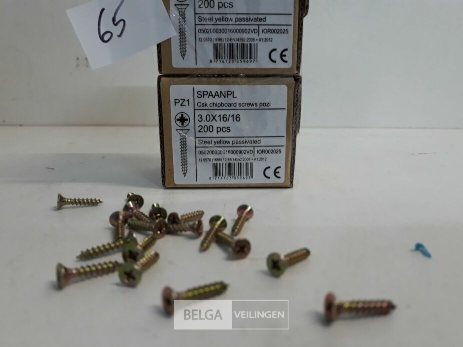 3 x Spaanplaatvijs geel verzinkt 3x16 200 stuks – foto 3 – kavel bij Belga Veilingen, Oudsbergen