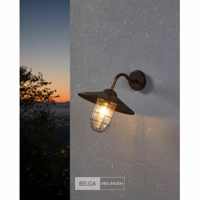 EGLO Wandlamp Melgoa E27 antiek koper - 60W – foto 4 – kavel bij Belga Veilingen, Bree