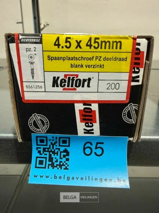 Kelfort spaanplaatschroef 4,5x45 PZ-2 - deeldraad 200st – foto 3 – kavel bij Belga Veilingen, Bree