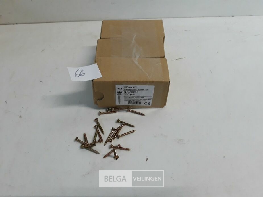 3 x Spaanplaatvijs geel verzinkt 3x25 200 stuks – foto 2 – kavel bij Belga Veilingen, Oudsbergen