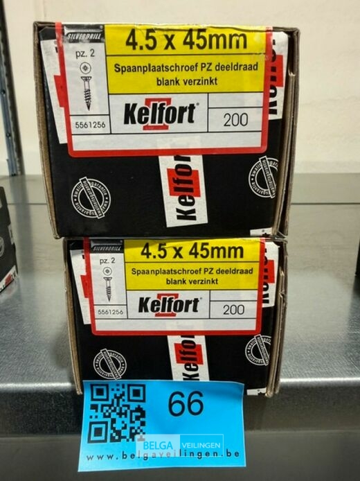 Kelfort spaanplaatschroef 4,5x45 PZ-2 - deeldraad 2x 200st – foto 3 – kavel bij Belga Veilingen, Bree