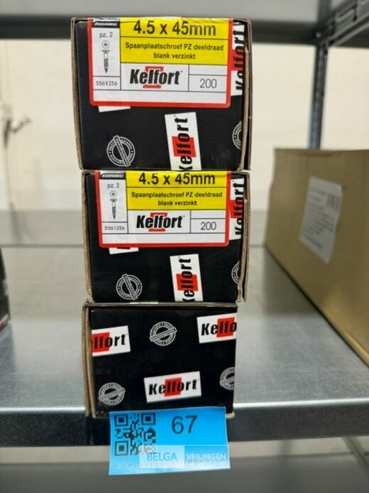Kelfort spaanplaatschroef 4,5x45 PZ-2 - deeldraad 3x 200st – foto 2 – kavel bij Belga Veilingen, Bree