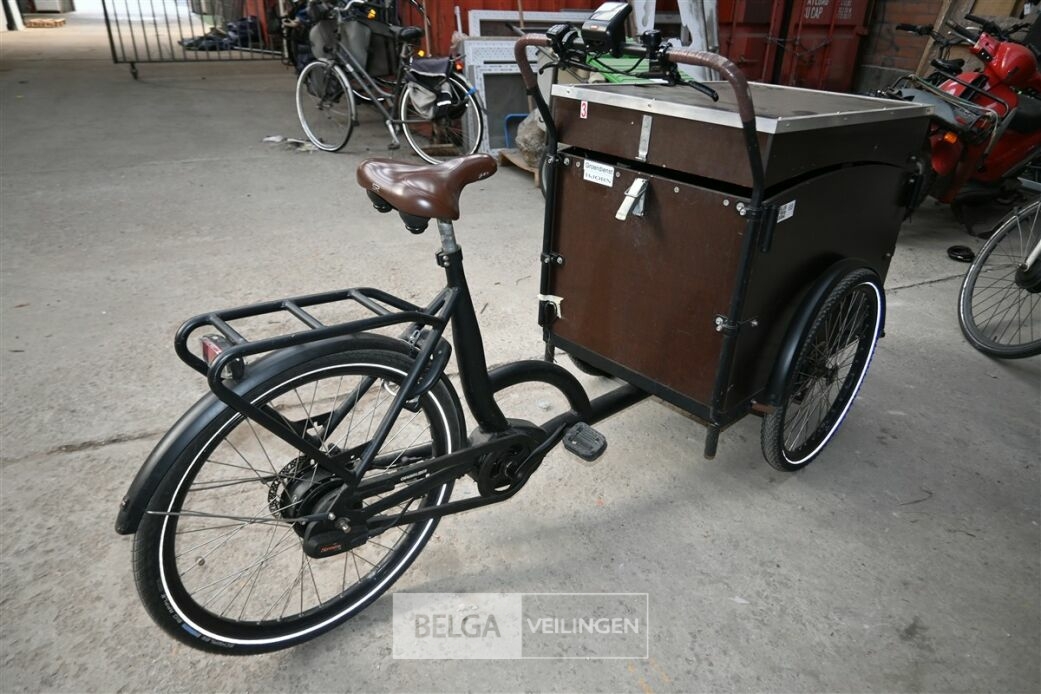 BAFANG elektrische bakfiets met batterij en lader – foto 4 – kavel bij Belga Veilingen