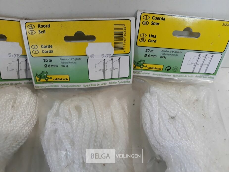 5 x Touw wit 6 mm 20 M – foto 3 – kavel bij Belga Veilingen, Oudsbergen