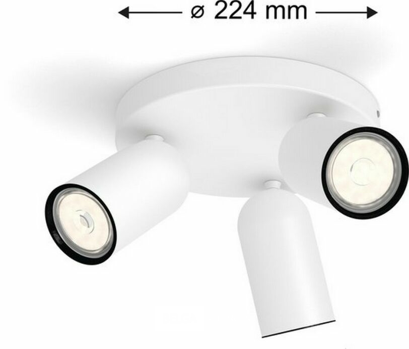 Philips Pongee opbouwspot - 3-lichts - wit – foto 3 – kavel bij Belga Veilingen, Bree