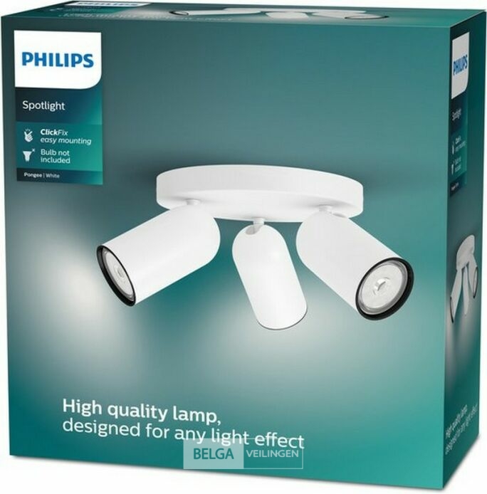 Philips Pongee opbouwspot - 3-lichts - wit – foto 4 – kavel bij Belga Veilingen, Bree