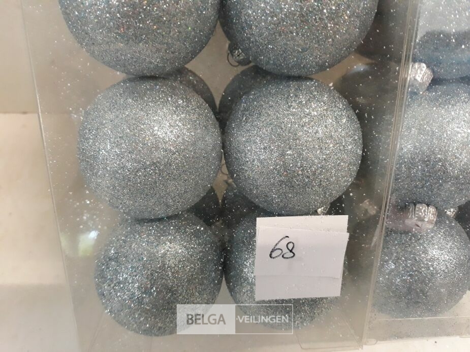 2 x Kerstballen pvc 12 stuks blauw glitter – foto 3 – kavel bij Belga Veilingen, Oudsbergen