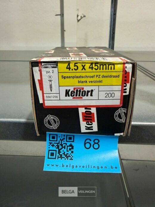 Kelfort spaanplaatschroef 4,5x45 PZ-2 - deeldraad 10x 200st – foto 3 – kavel bij Belga Veilingen, Bree