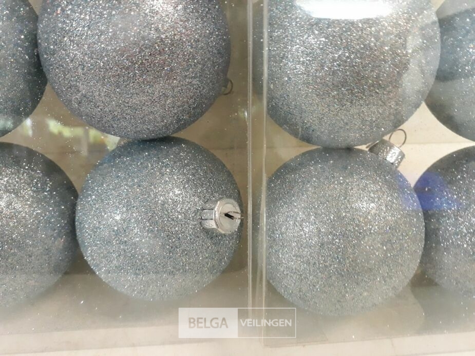 2 x Kerstballen pvc 6 stuks blauw glitter – foto 3 – kavel bij Belga Veilingen, Oudsbergen