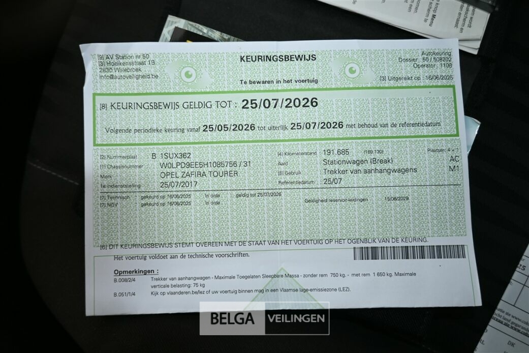 Opel zafira – foto 15 – kavel bij Belga Veilingen