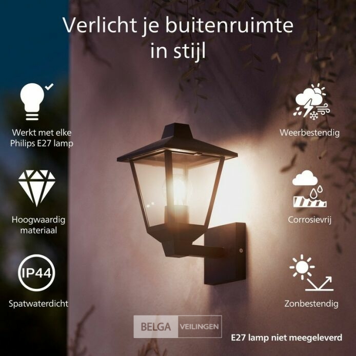 Philips wandlamp led 25W E27 220-240V 50/60Hz IP44 – foto 4 – kavel bij Belga Veilingen, Bree