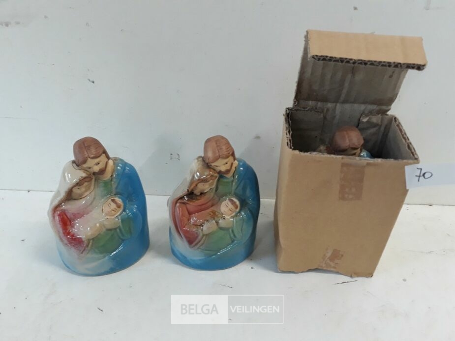 3 x Kerstfiguur Maria-jezus-Jozef – foto 2 – kavel bij Belga Veilingen, Oudsbergen