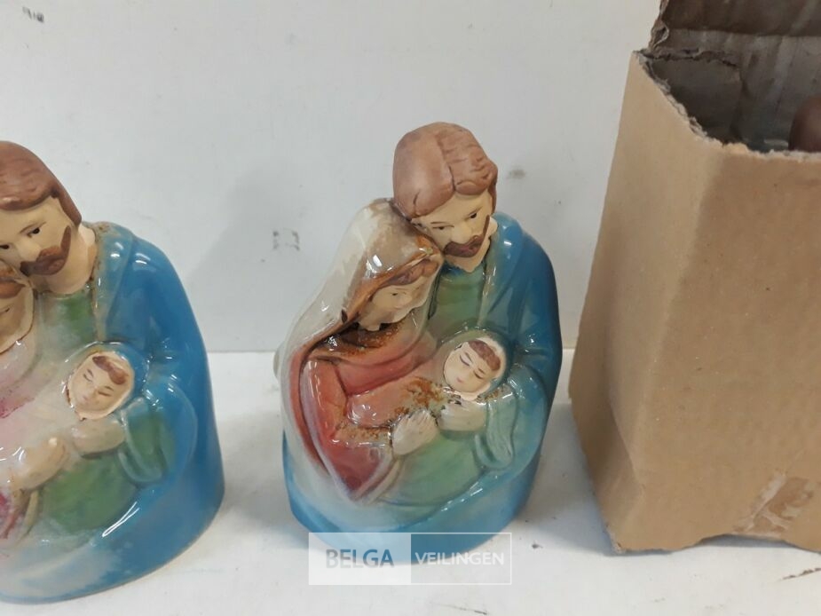 3 x Kerstfiguur Maria-jezus-Jozef – foto 3 – kavel bij Belga Veilingen, Oudsbergen