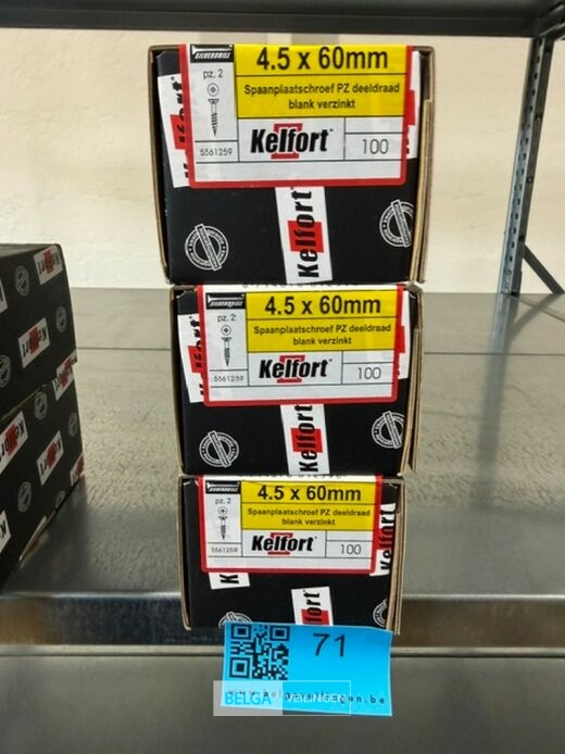 Kelfort spaanplaatschroef 4,5x60 PZ-2 - deeldraad 3x 100st – foto 2 – kavel bij Belga Veilingen, Bree