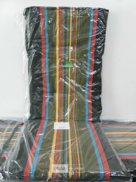 4 x Tuinkussen hoge rug 75x50x50 cm groen met lijnen – foto 3 – kavel bij Belga Veilingen, Oudsbergen