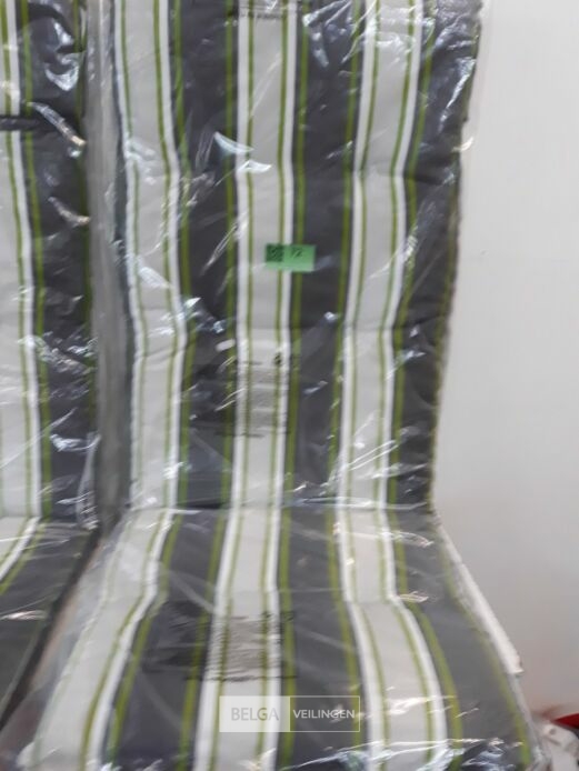 2 x Tuinkussen hoge rug 75x50x50 cm groen met lijnen – foto 3 – kavel bij Belga Veilingen, Oudsbergen