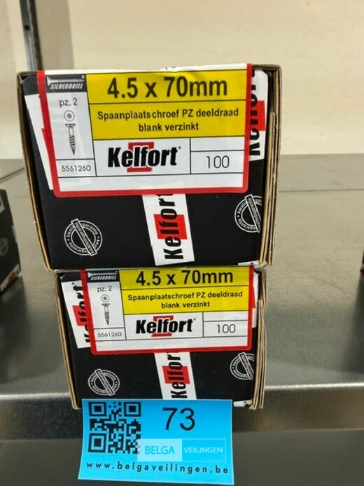 Kelfort spaanplaatschroef 4,5x70 PZ-2 - deeldraad 2x 100st – foto 2 – kavel bij Belga Veilingen, Bree