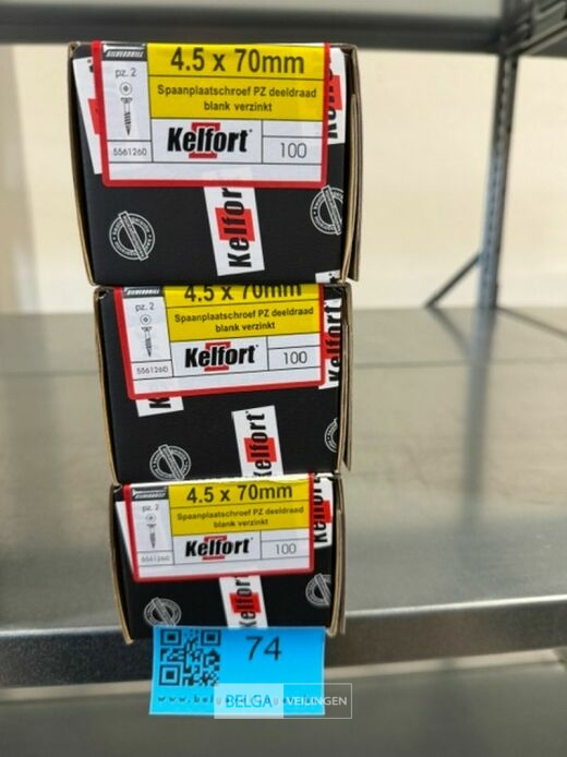Kelfort spaanplaatschroef 4,5x70 PZ-2 - deeldraad 3x 100st – foto 3 – kavel bij Belga Veilingen, Bree